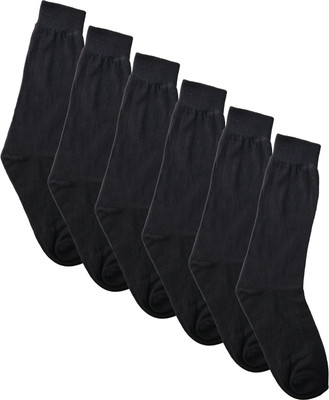 QUEERY Men Solid Calf Length(Pack of 6)