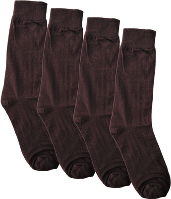 QUEERY Men Solid Calf Length(Pack of 4)