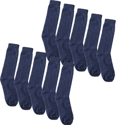 QUEERY Men Solid Calf Length(Pack of 10)