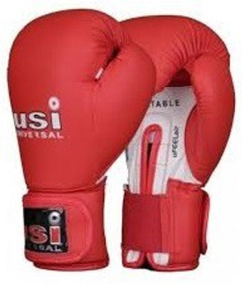 

USI Universal Lite Contest PU Light Weight Sports Pair Ideal For Beginners 12oz Boxing Gloves (L, Red)