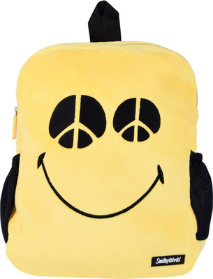 

Smiley World Peace Eyes Soft Toy School Bag By Ultra - 14 inch(Yellow)