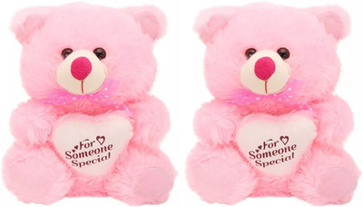 

Teddy Bear Soft Toys Pink With Heart Pack Of 2 - 30 cm(Pink)