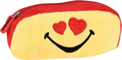 

Smiley World Heart Eyes Smiley Soft Toy Pencil Pouch by Ultra - 5 cm(Yellow)
