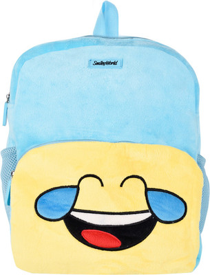 

Smiley World Face With Tears of Joy Soft Toy School Bag by Ultra - 14 inch(Blue)
