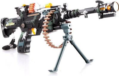 

Sakshi Enterprises Musical Army Style Toy Gun with Music, Lights and Laser Light, 56 CM Long(Multicolor)