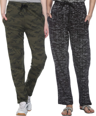 69GAL Self Design Women Green Track Pants
