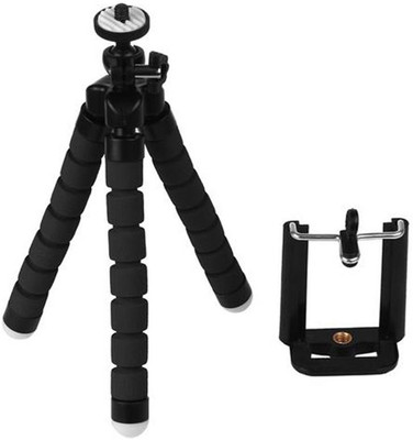 

BUY SURETY Universal Velvet Finish Flexible Style Tripod for SmartPhone, Camera, DSLR, Smartphones with Universal Mobile Mount Adapter & Screw Tripod(Black, Supports Up to 1000)