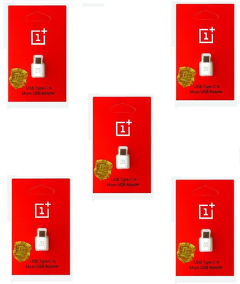 

ROQ Set Of 5 Original Usb Type-c To Micro USB Adapter(White)