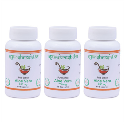 

Ayurshreshtha Aloevera Extract - 180 Capsules (Pack of 3)(180 L)
