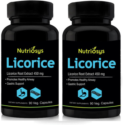 

Nutriosys Licorice 450mg ( Veg Capsules)- Pack of 2(180 No)