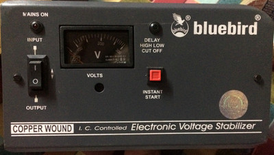 

Bluebird 0.5 KVA 80V Copper Wounded VOLTAGE STABILIZER(Black, grey panel)