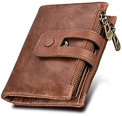 

BABORRY Men Casual Brown Genuine Leather Wallet(15 Card Slots)