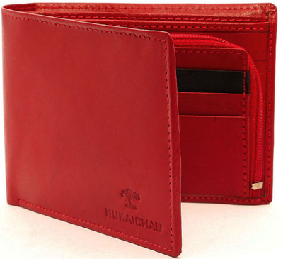 

Nukaichau Men Casual Red Genuine Leather Wallet(9 Card Slots)
