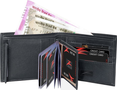 

Accezory Men Casual Black Artificial Leather Wallet(9 Card Slots)