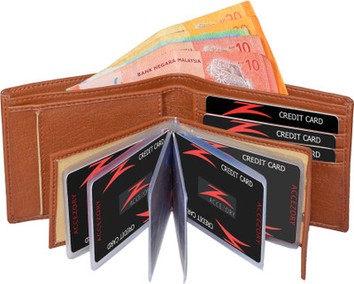 

Accezory Men Casual Tan Artificial Leather Wallet(9 Card Slots)