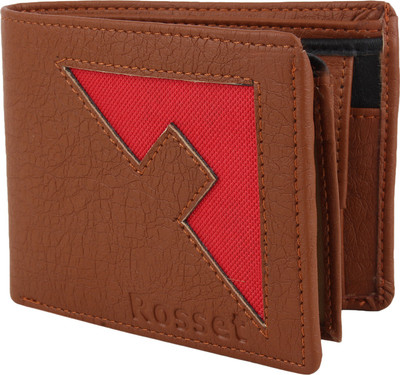 

Wooden Men Casual Brown, Red Artificial Leather Wallet(5 Card Slots), Tan red