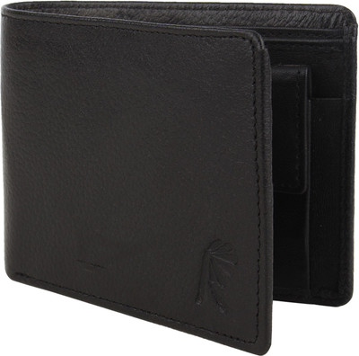 

Wooden Men Formal Black Genuine Leather Wallet(3 Card Slots)