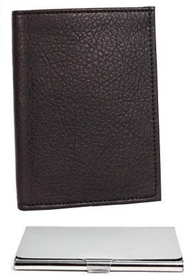 

FERRET Men Casual Black, Silver Genuine Leather, Artificial Leather Card Holder(10 Card Slots)