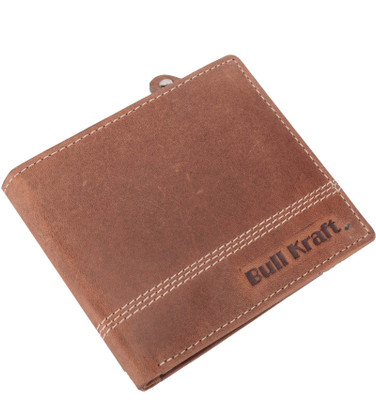 Bull Kraft Men Tan Genuine Leather Wallet(4 Card Slots)