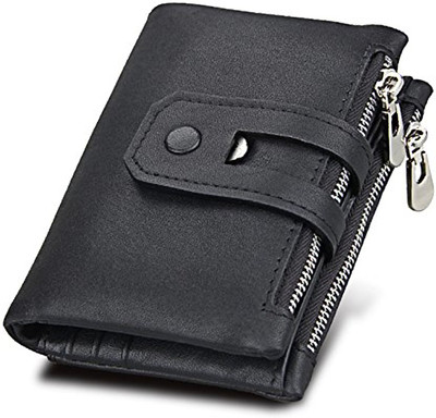 

BABORRY Men Casual Black Genuine Leather Wallet(15 Card Slots)