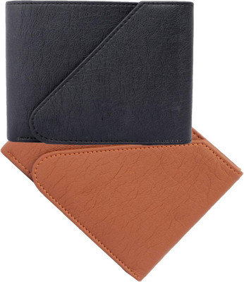 

Quetzal Men Casual Tan, Black Artificial Leather Wallet(5 Card Slots), Black;tan