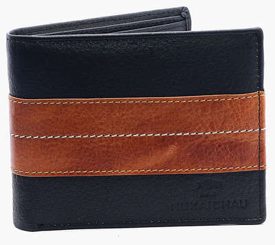 

Nukaichau Men Casual Blue, Beige Genuine Leather Wallet(9 Card Slots), Brown