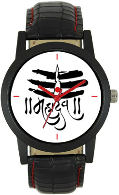 

Rage Enterprise New Fancy MAHADEV White Dial Black Leather Belt Boys Watch - For Men & Women