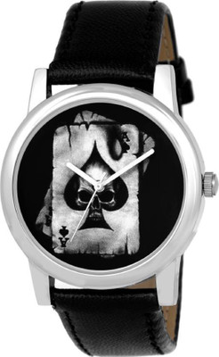 

HKG New Dangers A Print Design Black Lather Watch Watch - For Men