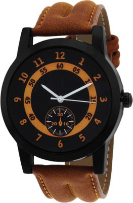 

Rage Enterprise New Designer Printed Dial Brown Leather Belt Men Watch - For Boys
