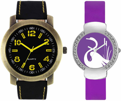 

VALENTIME VL33VT22 New Latest Stylish Designer Collection Leather Combo Couple Diamond Fancy Casual Best Offer Watch - For Men & Women
