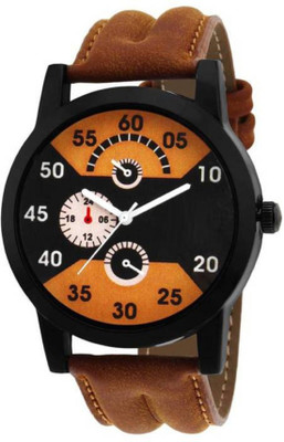 

Rage Enterprise New Stylish Temperature Dial Brown Leather Belt Men Watch - For Men