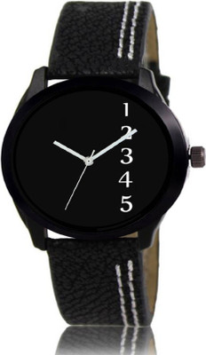 Rage Enterprise New Stylish Full Black Numeric Dial Leather Belt Men Watch - For Boys
