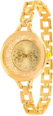 

Rage Enterprise New Designer Movable Diamond Dial Gold Chin Belt Women Watch - For Girls