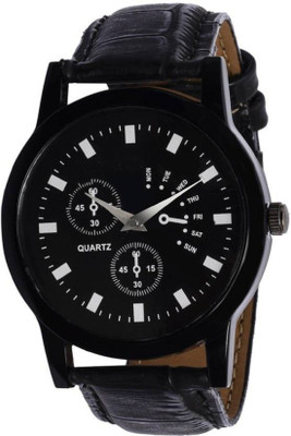 

Montres New Designer Black Leather Belt Stylish Dial Men Watch - For Boys & Girls