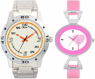 

VALENTIME VL04VT30 New Latest Stylish Designer Collection Leather Combo Couple Silver Metal bracelet Fancy Casual Best Offer Watch - For Men & Women