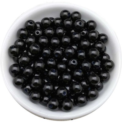 

mrithi 190 pcs - 6MM Black Chunky Acrylic Round Solid Beads