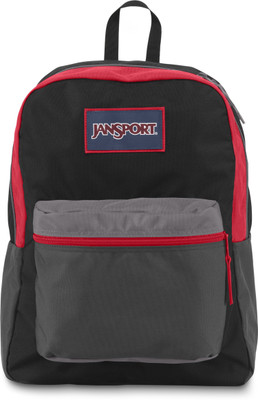 

JanSport SPIRT 25 L Backpack(Black, Red), Black/shady grey/high risk red
