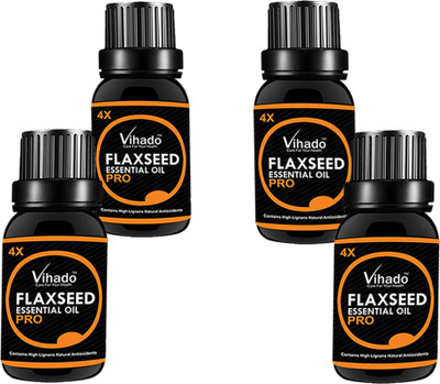 

VIHADO Flaxseed Oil, 4X PRO 100% Pure, Natural & Undiluted (15 ML) (Pack of 4)(15 ml)