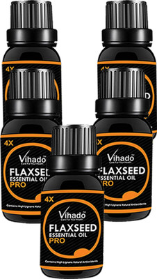 

VIHADO Flaxseed Oil, 4X PRO 100% Pure, Natural & Undiluted (10 ML) (Pack of 5)(10 ml)