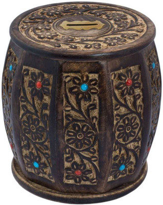 

CraftOnline Wooden coin box Coin Bank Coin Bank(Brown)
