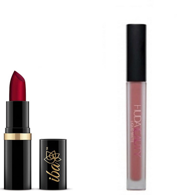 

iba halal care Moisturizing Lipstick Shade, A65 Ruby Touch (Ruby touch) with liquid matte lipstick pack(Set of 2)