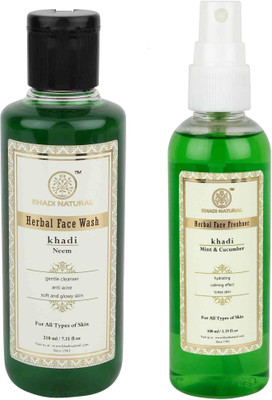 

Khadi Natural Skin care - Neem Face Wash + Mint Cucumber face spray(Set of 2)