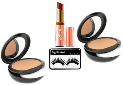 

big basket Eyelashes & Mac Studio Fix compact (Set of 2), 9to5 Matte Lipstick(Set of 4)
