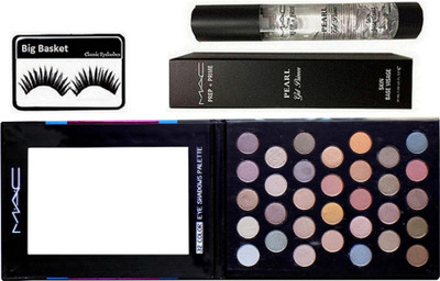 

big Basket Eyelashes, Mac 32 Professional Makeup Multi Colour Eye Shadows Palette, Prep+Prime Pearl Gel Primer(Set of 3)