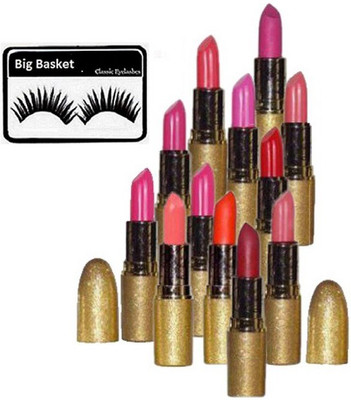 

big basket Eyelashes, Mac Professional Mariah Caray Lipstick Multicolour(Set of 13)