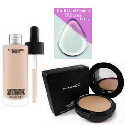 

big Basket Silicon Puff &Mac studio waterwight Foundation , Compact(Set of 1)