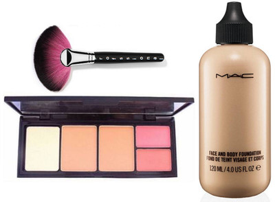 

professional kit Makeup Brush , Face and Body Foundation Visage ET Corps & Viva Glam 2 Shades Compact, 2 Shades Blusher(Set of 3)