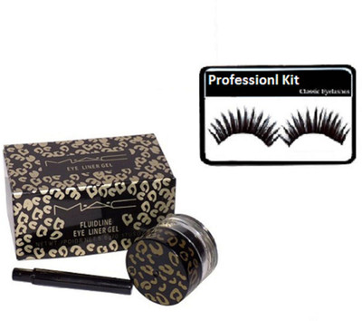 

Professional Kit eyelashes with mac fluidline eye liner gel(Set of 2)