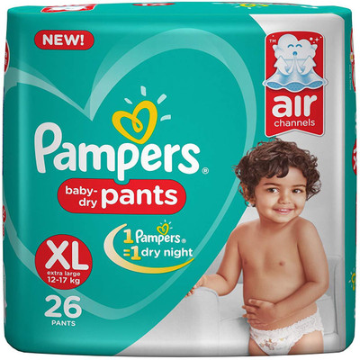 

Pampers New X-Large Size Diapers Pants, 26 Count - XL(26 Pieces)