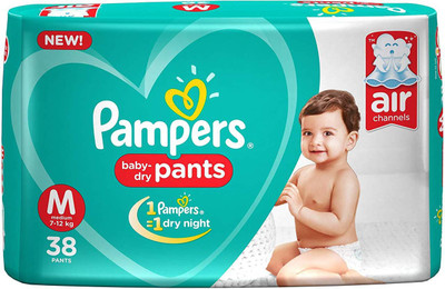 

Pampers New Diapers Pants, Medium, 38 Count - M(38 Pieces)